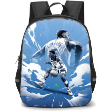 NBA Anthony Edwards Backpack StudentPack - Anthony Edwards Dribbling Illustration Art On Sky Background