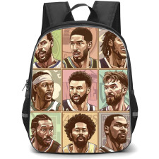 NBA Backpack StudentPack - NBA All Time Player Collage Aesthetic Illustration Art