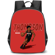 NBA Amen Thompson Backpack StudentPack - Amen Thompson Dribbling Illustration Art Red Background Sticker
