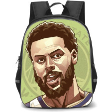 NBA Stephen Curry Backpack StudentPack - Stephen Curry Tongue Out Portrait Retro Illustration