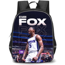 NBA DeAaron Fox Backpack StudentPack - DeAaron Fox Shouting On Word Art Background