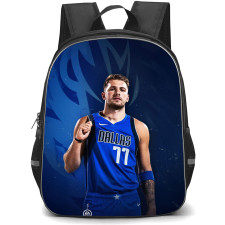 NBA Luka Doncic Backpack StudentPack - Luka Doncic Dallas 77 Wearing Jersey Poster