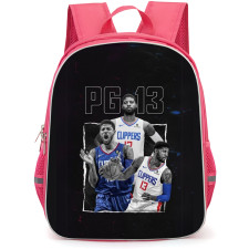 NBA Paul George Backpack StudentPack - Paul George Clippers Grayscale Candid On Black Background