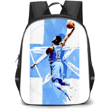 NBA Paul George Backpack StudentPack - Paul George Dunking On Skyblue Graphic Background