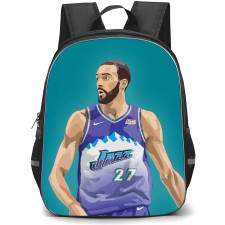 NBA Rudy Gobert Backpack StudentPack - Rudy Gobert Jazz 27 Side Portrait Vector Art Poster