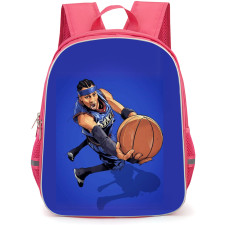 NBA Allen Iverson Backpack StudentPack - Allen Iverson Layup Illustration Art On Blue Background