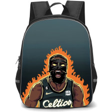 NBA Jaylen Brown Backpack StudentPack - Jaylen Brown Mask Ranger Flame Portrait Illustration Poster