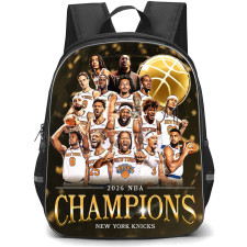NBA New York Knicks Champions Backpack School Bag StudentPack - New York Knicks 2026 NBA Champions Gold Confetti Team Poster