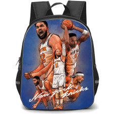 NBA New York Knicks Backpack StudentPack - New York Knicks Team Illustration Art On Blue Background