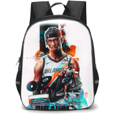 NBA Shai Gilgeous-Alexander Backpack StudentPack - Shai Gilgeous-Alexander Dribbling Fierce Portrait Collage Poster