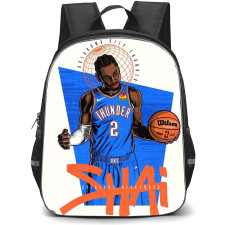 NBA Shai Gilgeous-Alexander Backpack StudentPack - Shai Gilgeous-Alexander 2 Okc Thunder Holding Basketball Illustration Sticker
