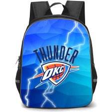 NBA Oklahoma City Thunder Backpack School Bag StudentPack - Oklahoma City Thunder Team Logo with Thunder and Blue Background