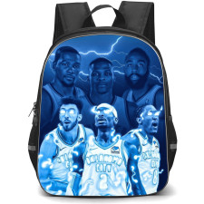 NBA Oklahoma City Thunder Backpack StudentPack - NBA OKC Thunder Past and Now Players Blue Background