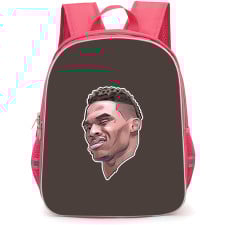NBA Russell Westbrook Backpack StudentPack - Russell Westbrook Smirking Avatar Illustration Art On Brown Background