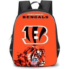 NFL Cincinnati Bengals Backpack StudentPack - Cincinnati Bengals Logo on Orange Background