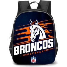 NFL Denver Broncos Backpack StudentPack - Denver Broncos Horse Icon On Dark Blue Background