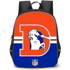 NFL Denver Broncos Backpack StudentPack - Denver Broncos Logo Symbol On Blue And Orange Background