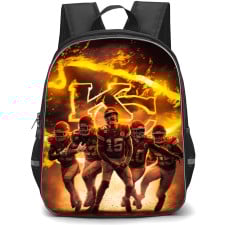 NFL Kansas City Chiefs Backpack StudentPack - Chiefs Players With Flaming Logo Background
