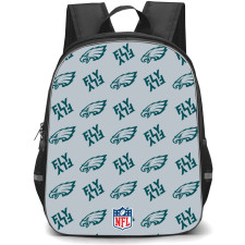 NFL Philadelphia Eagles Backpack StudentPack - Philadelphia Eagles Logo Fly Pattern Art On Gray Background