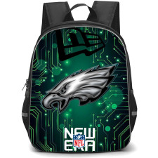 NFL Philadelphia Eagles Backpack StudentPack - Philadelphia Eagles Logo On Green Technology Pattern Art