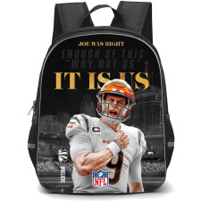 NFL Joe Burrow Backpack StudentPack - Joe Burrow Cincinnati Bengals Enough Of This Why Not Us Poster