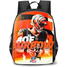 NFL Joe Burrow Backpack StudentPack - Joe Burrow Cincinnati Bengals Orange Graphic Poster
