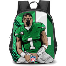 NFL Jalen Hurts Backpack StudentPack - Jalen Hurts 1 Philadelphia Eagles Sitting Green Illustration Poster