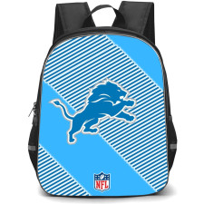 NFL Detroit Lions Backpack StudentPack - Detroit Lions Logo On Blue Line Pattern Background