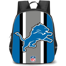 NFL Detroit Lions Backpack StudentPack - Detroit Lions Logo Icon On Blue Gray Stripe Background