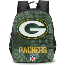 NFL Green Bay Packers Backpack StudentPack - Green Bay Packers Logo On Lichen Pattern Background