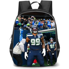 NFL Seattle Seahawks Backpack School Bag StudentPack - Seattle Seahawks Damontre Moore Entering the Field with Fans in Stands