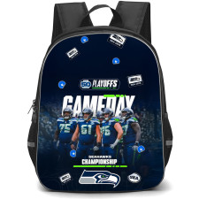 NFL Seattle Seahawks Backpack School Bag StudentPack - Seattle Seahawks Championship Gameday Small Stickers and Team Portrait