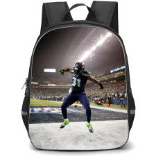 NFL Seattle Seahawks Backpack School Bag StudentPack - Seattle Seahawks Kam Chancellor Celebrating with an Athletic Jump on the Field
