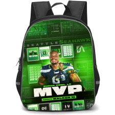 NFL Seattle Seahawks Backpack School Bag StudentPack - Seattle Seahawks Kenneth Walker III Super Bowl LX MVP Digital Green Background