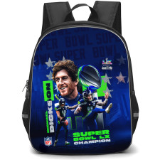 NFL Seattle Seahawks Backpack School Bag StudentPack - Seattle Seahawks Michael Dickson Super Bowl LX Champion Stars Blue Background