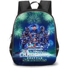 NFL Seattle Seahawks Backpack School Bag StudentPack - Seattle Seahawks Super Bowl LX Champions Fireworks Victory Celebration