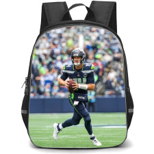 NFL Seattle Seahawks Backpack School Bag StudentPack - Seattle Seahawks Kenneth Walker III Holding Football on the Field