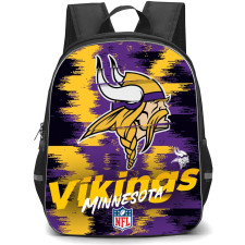 NFL Minnesota Vikings Backpack StudentPack - Minnesota Vikings Logo On Yellow And Purple Grunge Brush Stroke Abstract Background