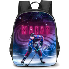 NHL Cale Makar Backpack School Bag StudentPack - Cale Makar Colorado Avalanche Vaporwave Neon Art Poster