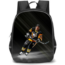 NHL Sidney Crosby Backpack School Bag StudentPack - Sidney Crosby Pittsburgh Penguins Action Shot On Dark Background
