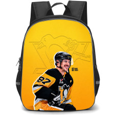 NHL Sidney Crosby Backpack School Bag StudentPack - Sidney Crosby Pittsburgh Penguins Smiling Portrait On Yellow Background