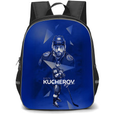 NHL Nikita Kucherov Backpack School Bag StudentPack - Nikita Kucherov Tampa Bay Lightning Blue Monochrome Portrait Poster