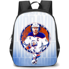 NHL Connor McDavid Backpack School Bag StudentPack - Connor McDavid Edmonton Oilers White Jersey Typography Poster