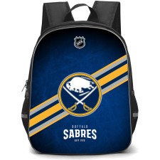 NHL Buffalo Sabres Backpack StudentPack - Team Logo Stripe On Blue Background