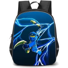 Ninjago Jay School Backpack StudentPack - Jay Fighting Pose Illustration Blue Background