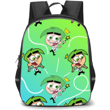 The Fairly Oddparents a New Wish Backpack School Bag StudentPack - Cosmo Pattern Smile Green Background