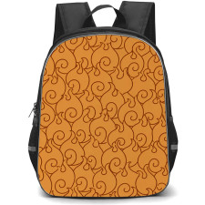 One Piece Backpack School Bag StudentPack - One Piece Flame Flame Devil Fruit Pattern Art Poster
