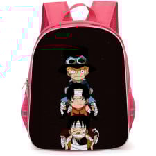 One Piece Backpack StudentPack - Luffy Ace Sabo 3 Brothers Portrait Black Background