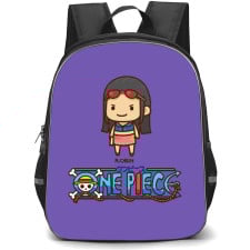 One Piece Robin Backpack StudentPack - Robin Chibi Portrait Purple Background