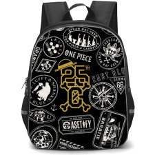 One Piece Backpack School Bag StudentPack - One Piece Straw Hat Crew Badge Collection Art Poster